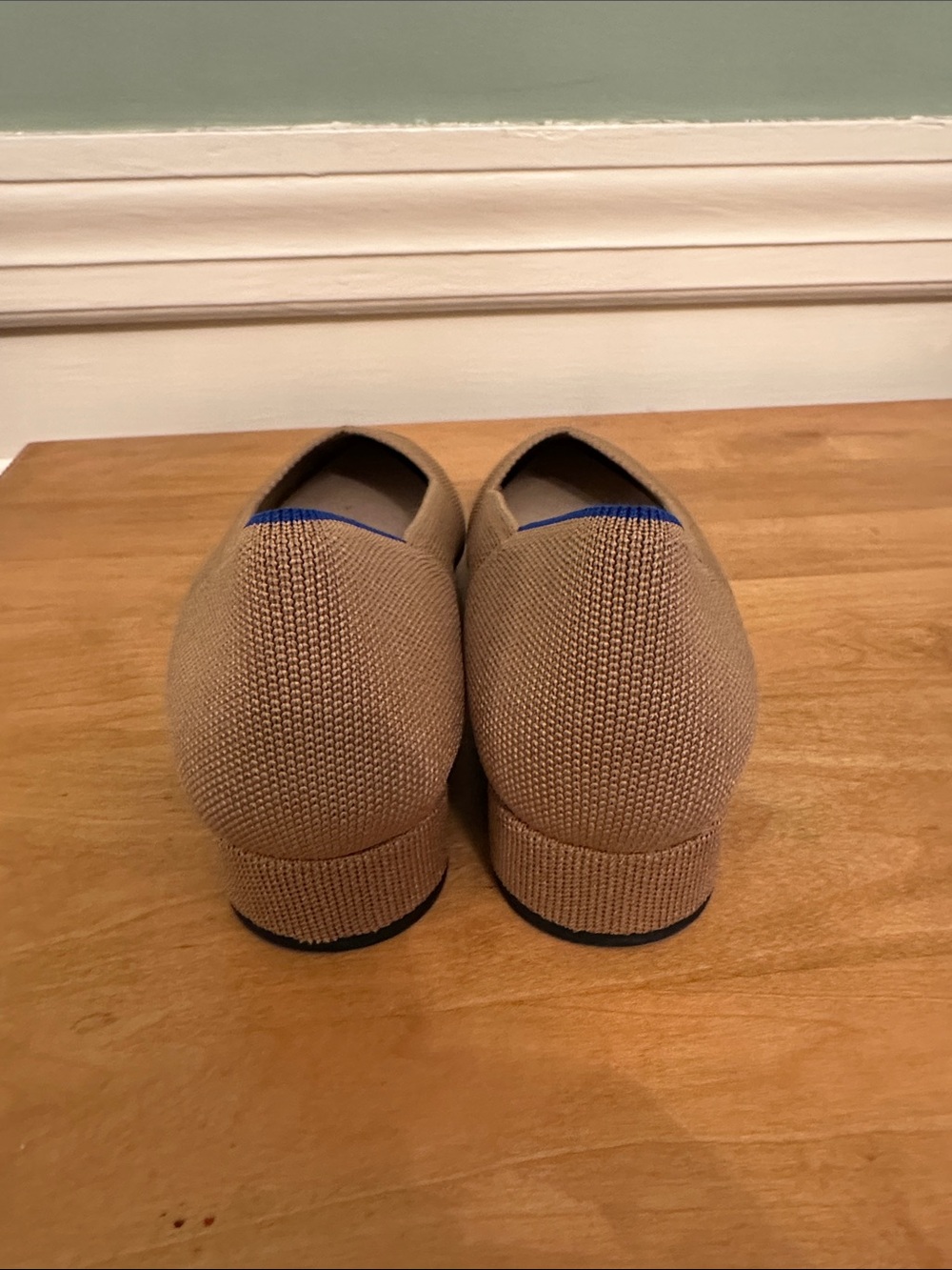 Rothy's Two-Tone Tan and Black Pointed Flats - Picture 3 of 4